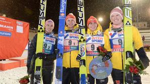 kuusamo smučarski skoki nemčija Andreas Wellinger, Michael Neumayer, Richard Fre