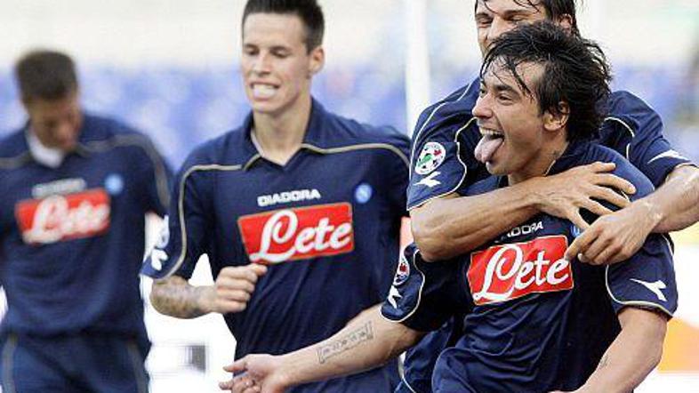 Nogometaši Napolija so slavili v Rimu.