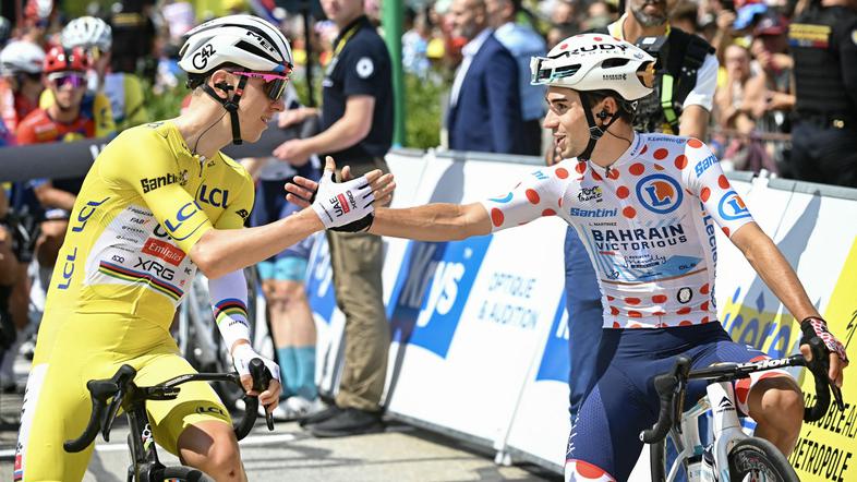 Tadej Pogačar in Lenny Martinez