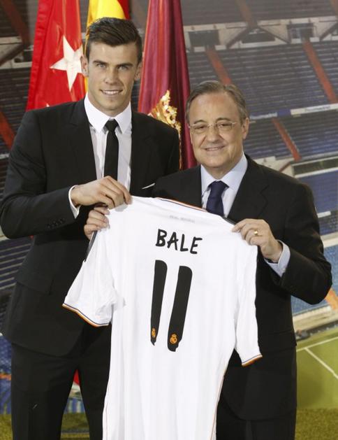 Gareth Bale Florentino Perez Real Madrid Santiago Bernabeu predstavitev