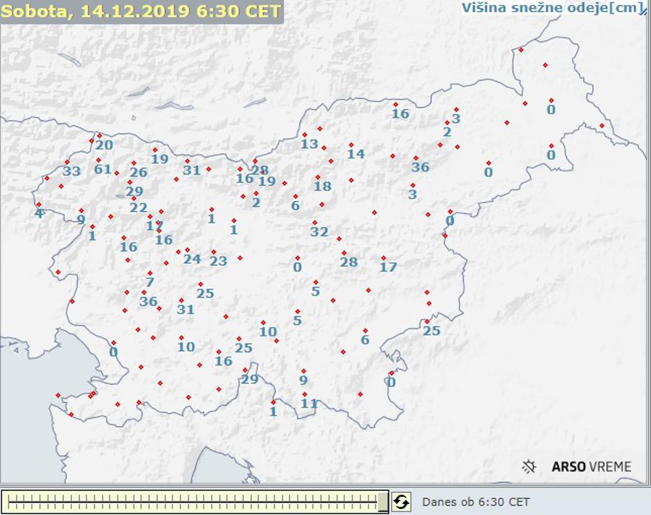 višina snega | Avtor: Arso