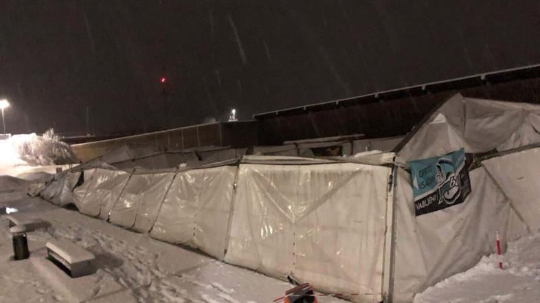 Šotor, Naklo, težak sneg