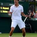 Aljaž Bedene se veseli po točki v Wimbledonu