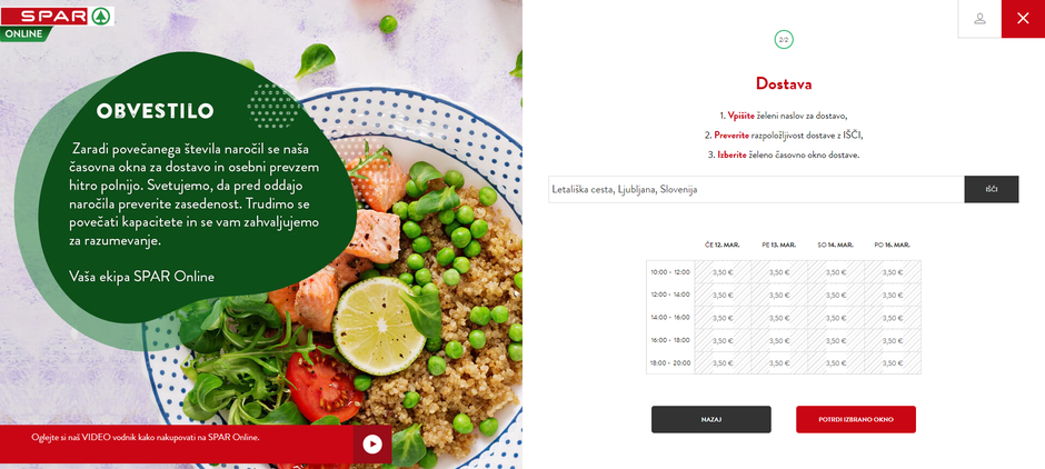 Spletna trgovina Spar | Avtor: slika zaslona