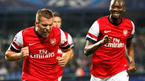 Podolski Diaby Montpellier Arsenal Liga prvakov