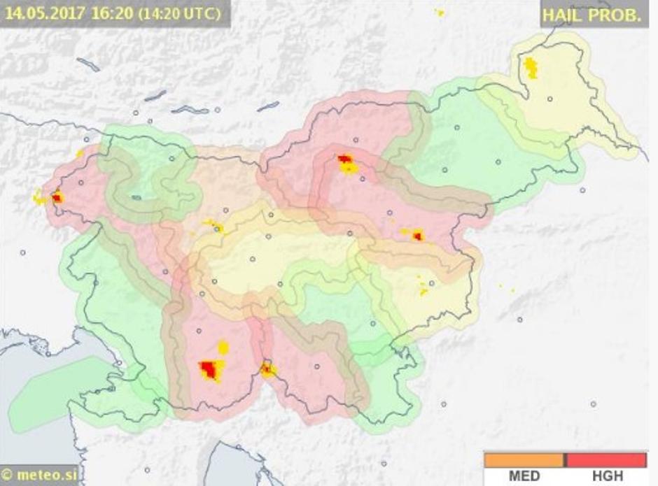 toča verjetnost | Avtor: meteo.si