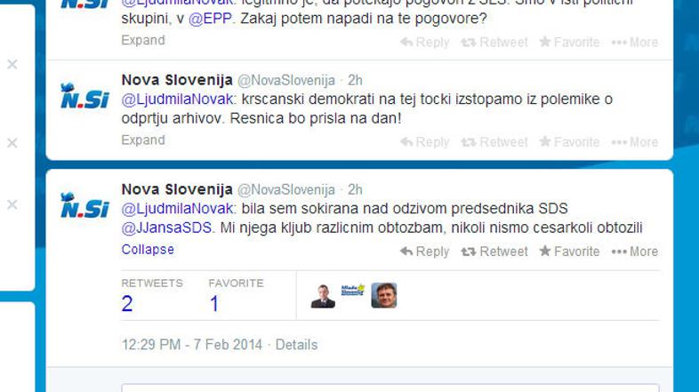 SDS in NSi na Twitterju