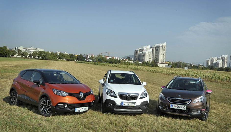 Renault captur, opel mokka in peugeot 2008