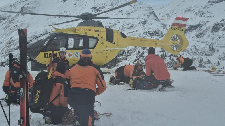 Reševanje na smučišču v Avstriji