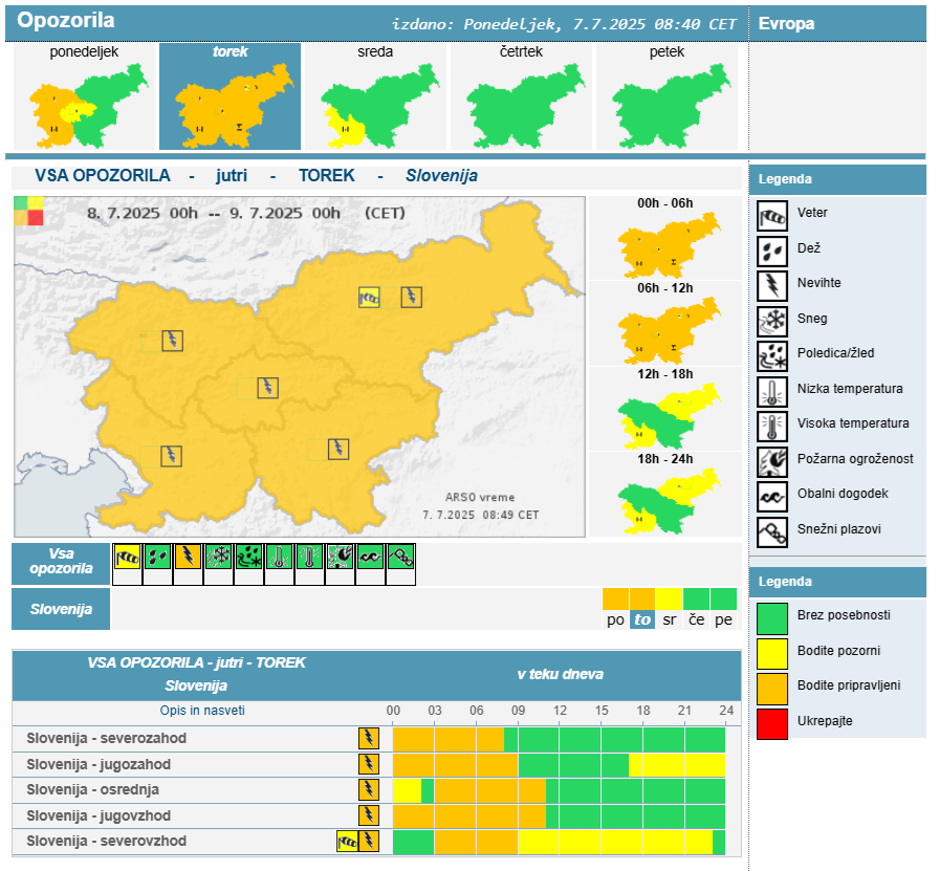 Oranžno opozorilo | Avtor: Arso
