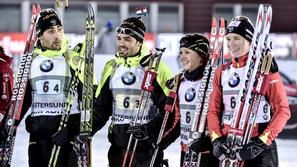 Francija biatlon mešana štafeta Fourcade Bescond Chevalier