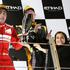 Vettel Alonso pokal stopničke Räikkönen VN Abu Dabija Dhabi Dabi formula 1