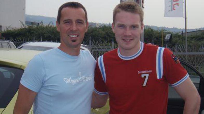 Andrej Jereb (levo) je letos na dveh dirkah za SP tekmoval za isto moštvo kot pr