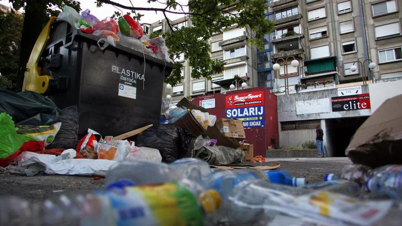 Odpadki v Zagrebu.