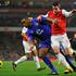 Sylvain Distin in Robin Van Persie