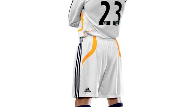 David Beckham na handoutu Adidasa v dresu LA Galaxyja leta 2007.