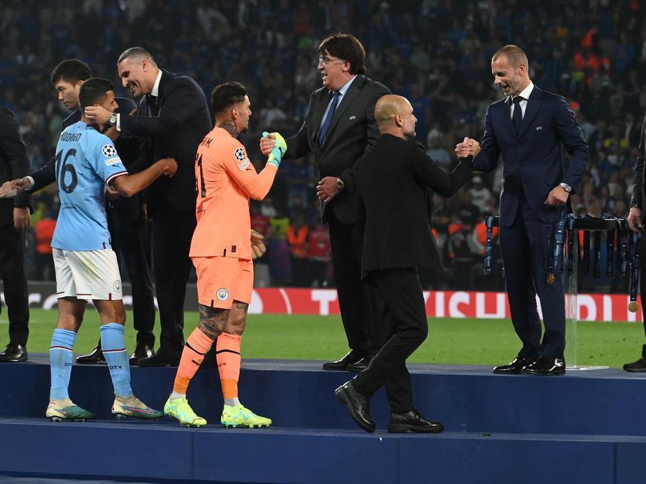 Pep Guardiola in Aleksander Čeferin | Avtor: Profimedia