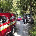 Rudno, občina Železniki, nesreča v gozdu, traktor, reševanje