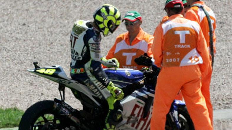 Valentino Rossi je odstopil tako na lanski dirki na Sachsenringu kot na zadnji d