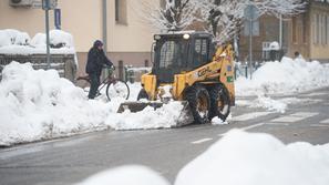 Sneg na Ljubljanskih ulicah.