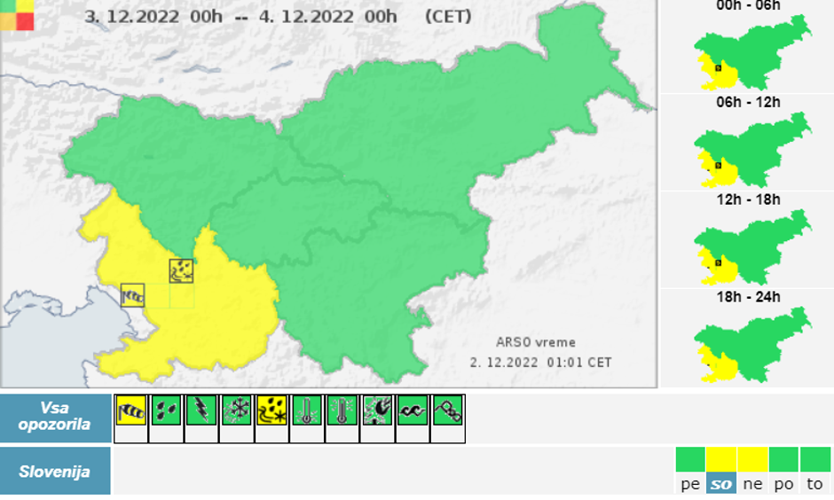 vremensko opozorilo | Avtor: Arso