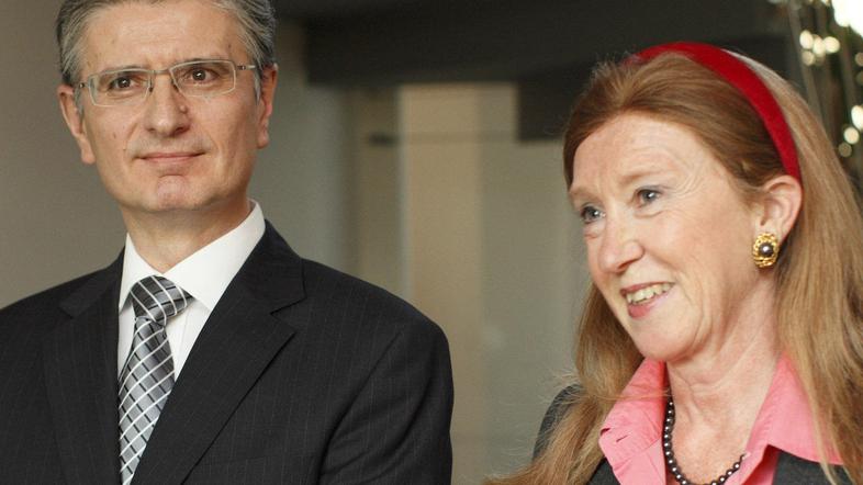 Franjo Bobinac in Chantal de Bourmont na podelitvi odlikovanja