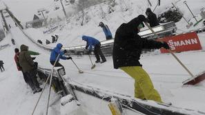 delavci megla čiščenje Harrachov poleti poskusna serija smučarski skoki