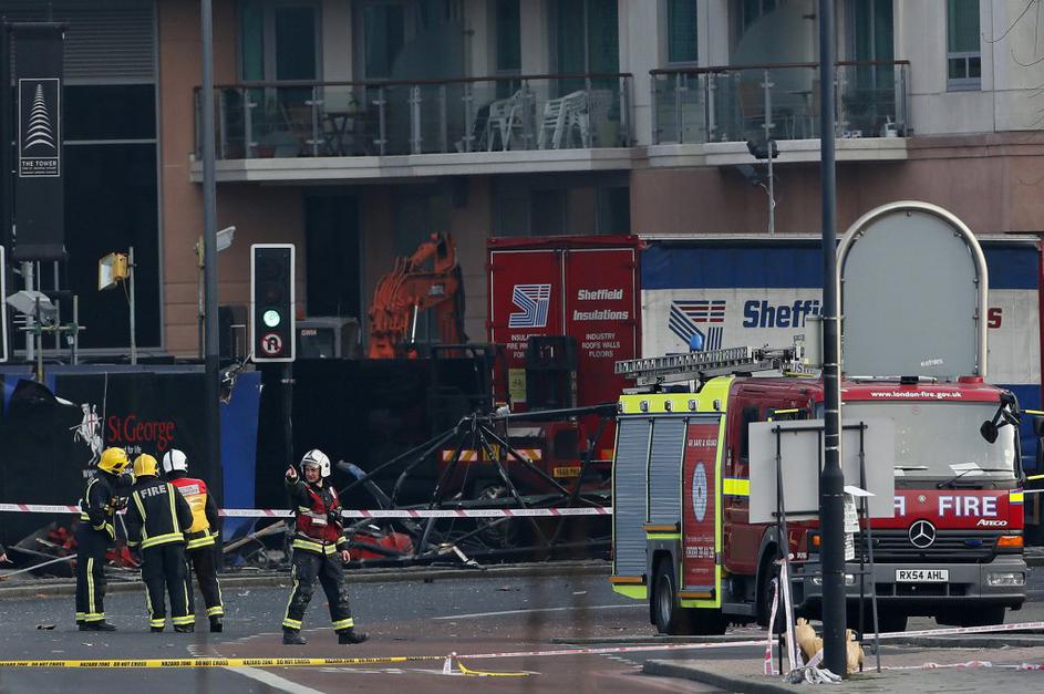 nesreča, helikopter, žerjav, London