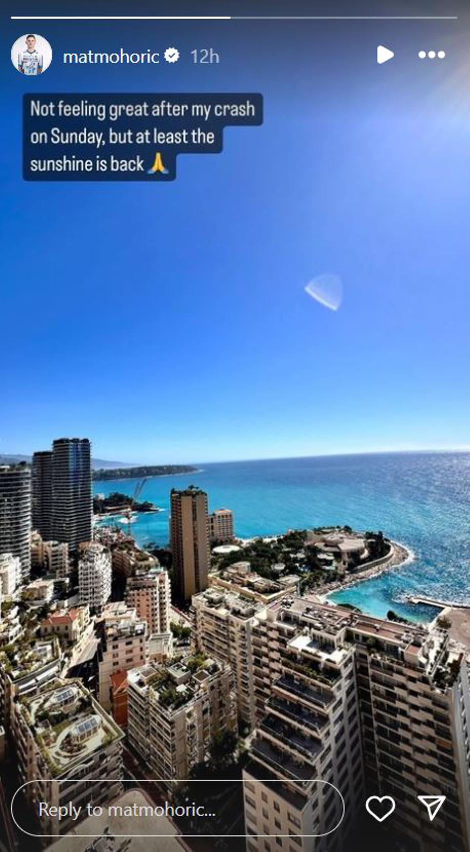 Matej Mohorič, Instagram objava | Avtor: Instagram