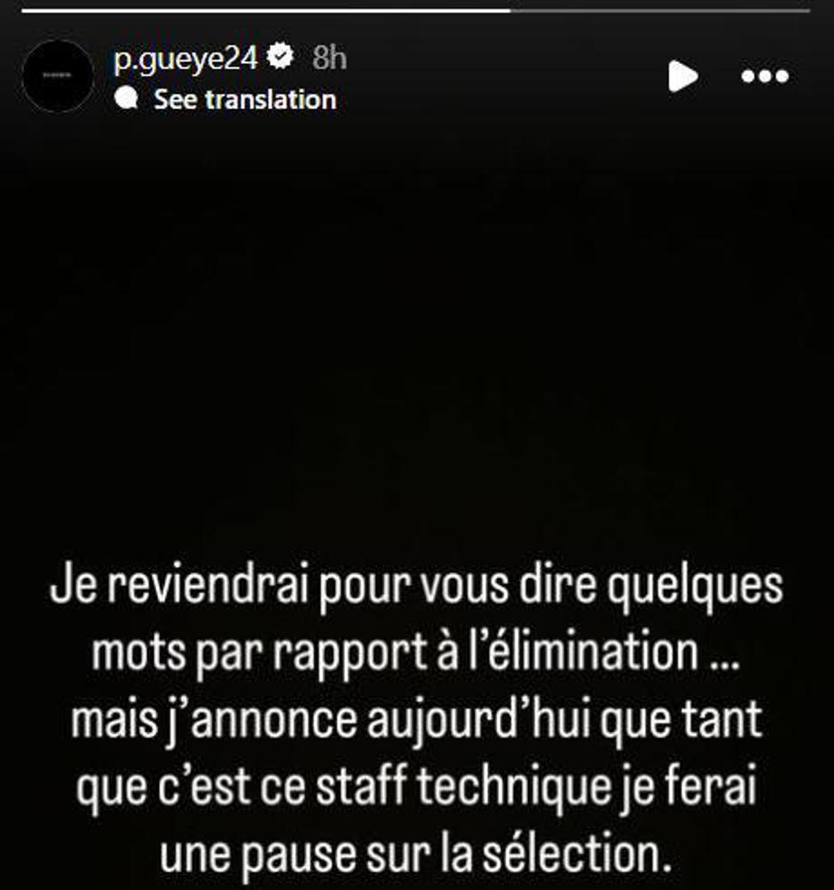 Objava Pape Gueya | Avtor: Instagram