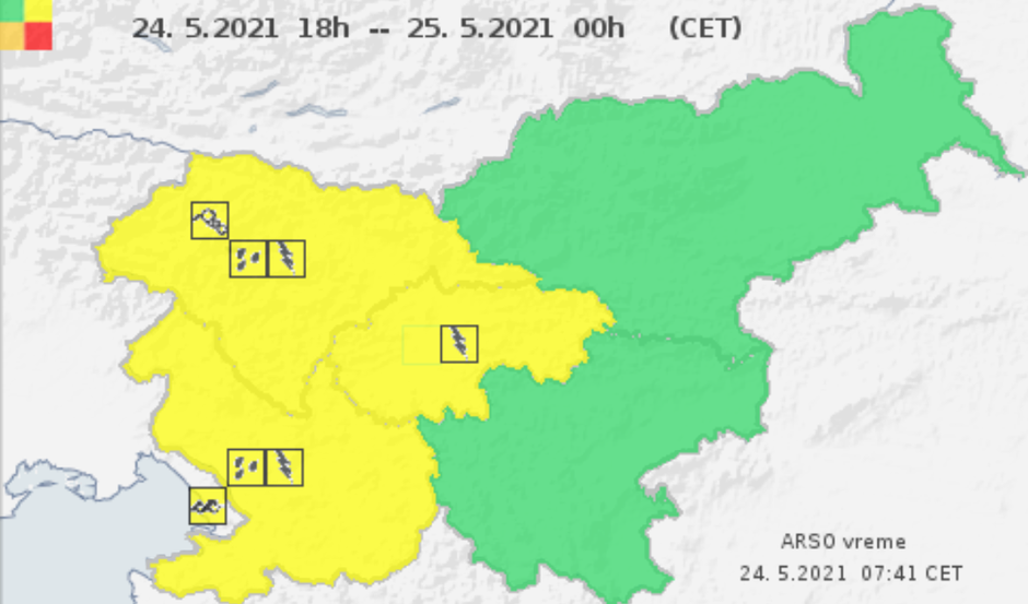ARSO opozorilo | Avtor: arso.gov.si