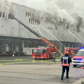 Požar v skladišču Špar v BTC v Ljubljani