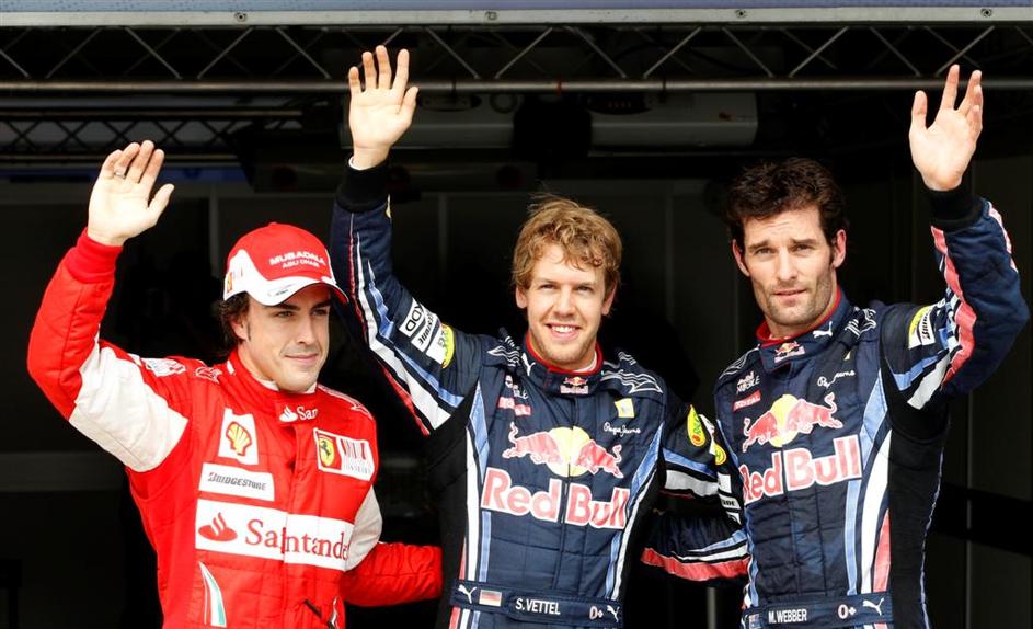 Sebastian Vettel Fernando Alonso Mark Webber Red Bull Ferrari kvalifikacije