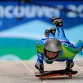Anže Šetina na startu prve vožnje olimpijskega skeletona. (Foto: EPA)
