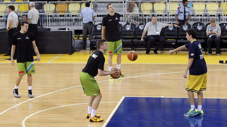 ogrevanje Nikolić Goran Dragić Slokar prijateljska tekma Slovenija ZDA Las Palma