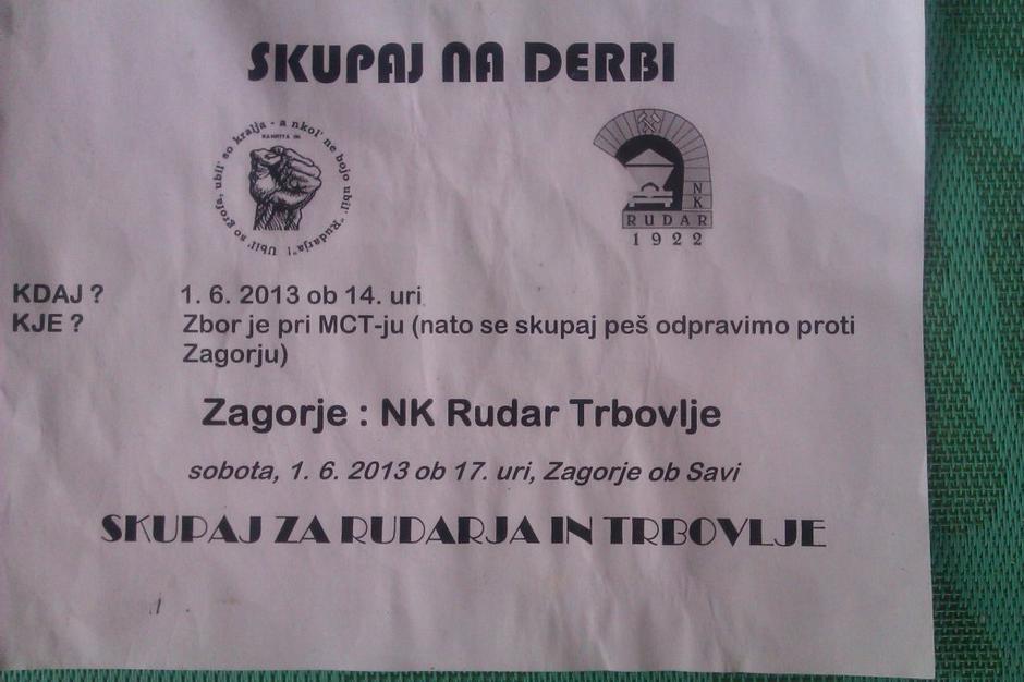 Vabilo navijači Rudar Trbovlje derbi Zagorje | Avtor: DaB