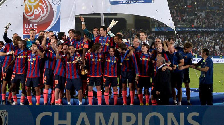 Nogometaši Barcelone - svetovni klubski prvaki. (Foto: EPA)