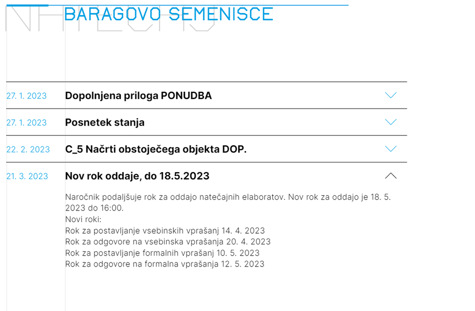 natečaj Baragovo semenišče | Avtor: zajem zaslona