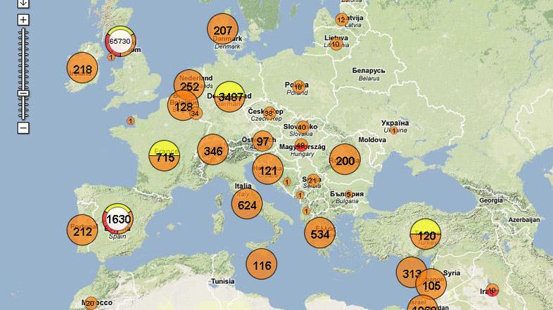 S pomočjo aplikacije Flu Tracker lahko spremljate število okuženih z virusom nov