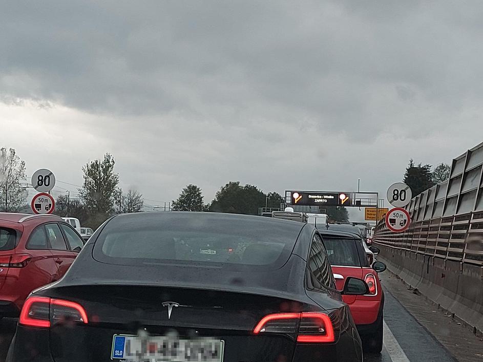 Zaprta avtocesta, zastoj na avtocesti, Brezovica