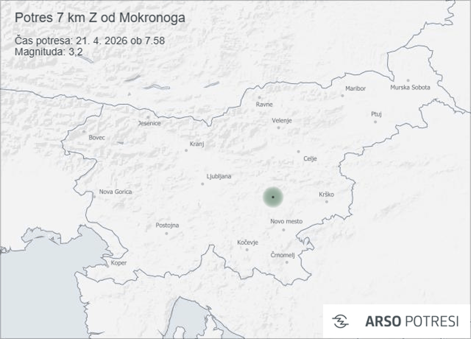 potres Slovenija Mokronog | Avtor: ARSO