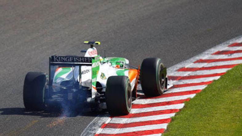 GiacCarlo Fisichella je letel s Force Indio skozi najhitrejši ovinek v formuli 1
