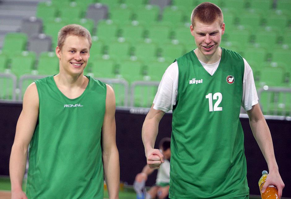 Union Olimpija Galatasaray trening Stožice Sasu Salin Davis Bertans | Avtor: Boštjan Tacol