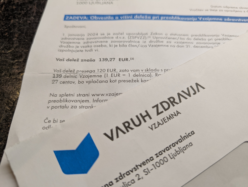 Obvestilo, ki ga je Vzajemna poslala nekdanjim zavarovancem | Avtor: Žurnal24 