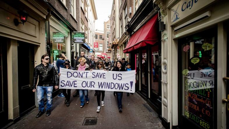 Protest prostitutk v Amsterdamu