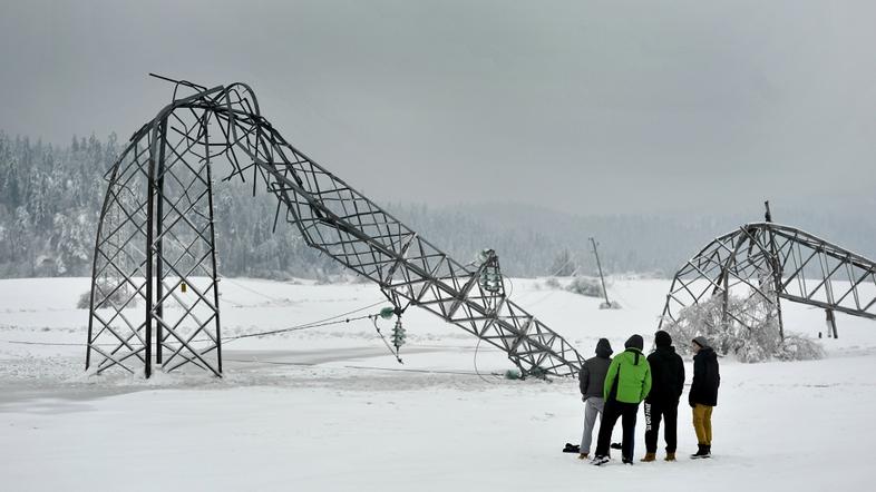 slovenija 03.02.14, zled, led, sneg, naravna katastrofa, skoda, elektrika, popra