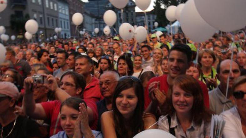 Sprejem olimpijcev na Kongresnem trgu