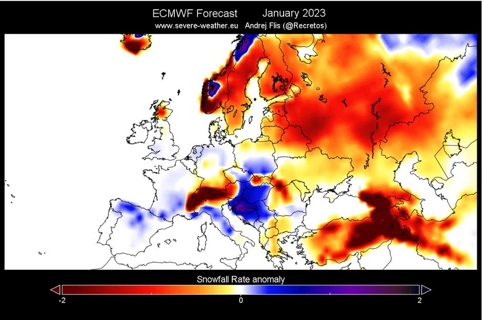 Verjetnost za sneg Severe Weather | Avtor: Severe Weather Europe