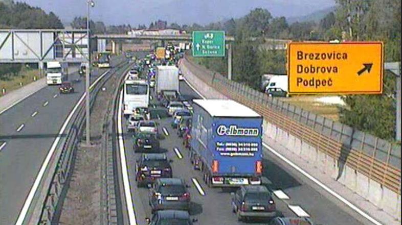 Priključek Brezovica, pogled proti Postojni