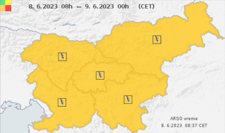 oranžno opozorilo nevihte | Avtor: Arso